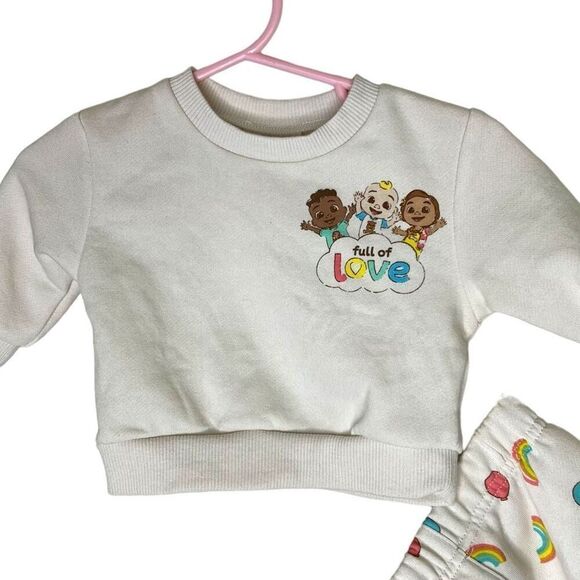 NEW Cocomelon Full Of Love Sweatshirt Jogger Set 0-3M - Picture 3 of 5